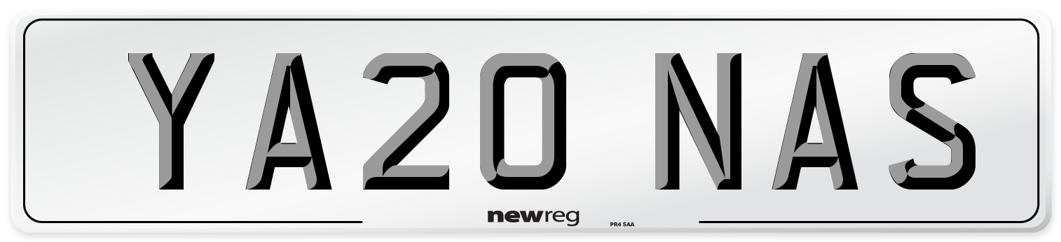 YA20 NAS Number Plate from New Reg